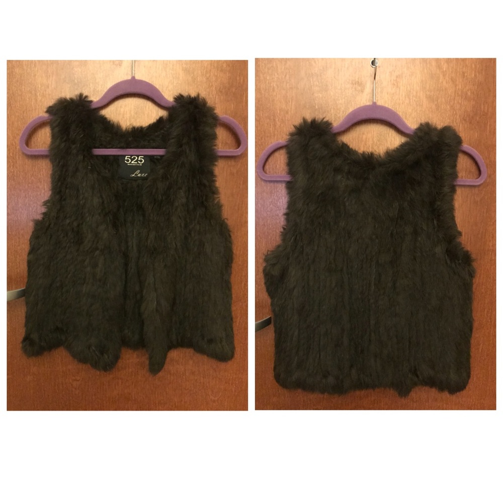 525 forest green (real) fur vest